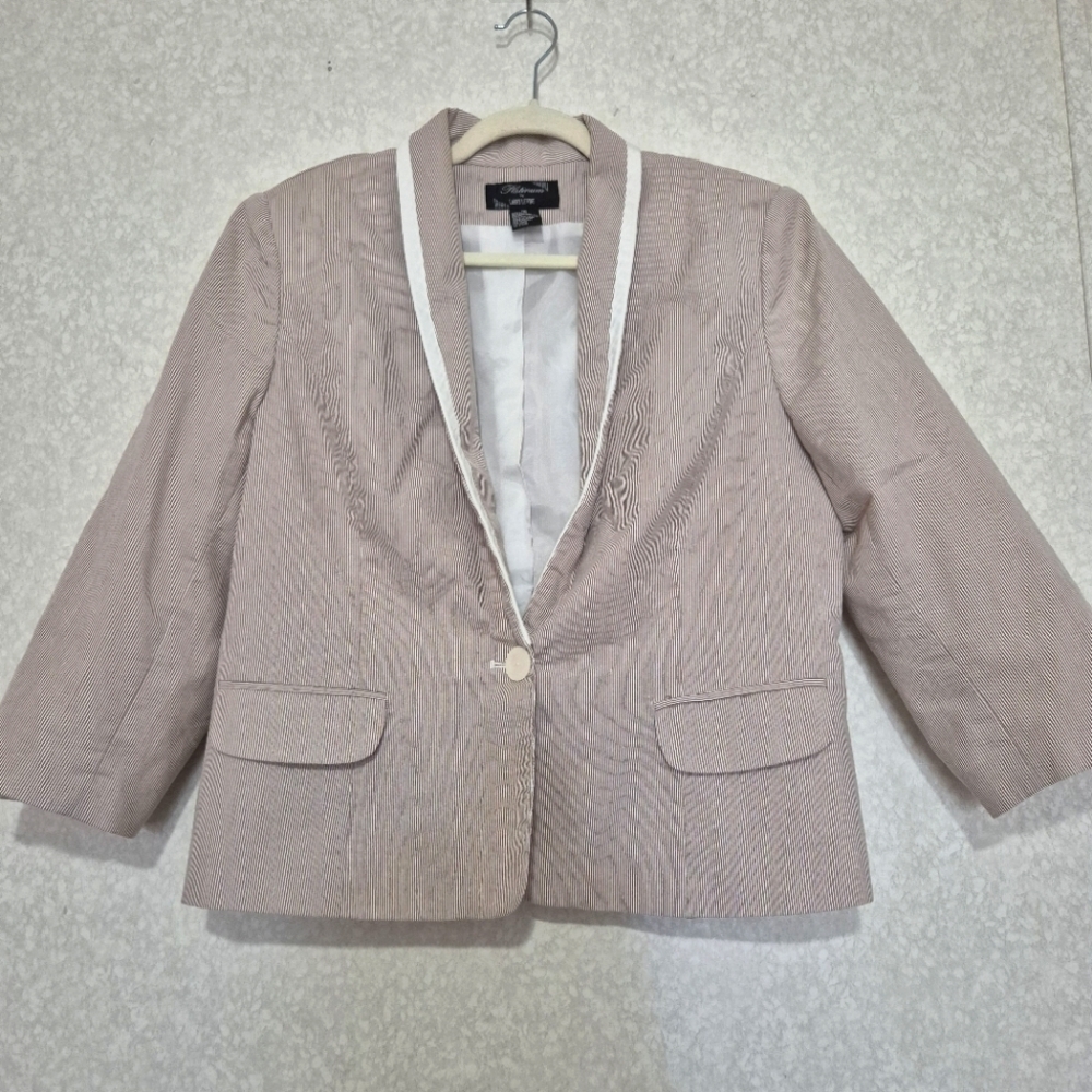 Larry Levine Tan Blazer Structured Suit Jacket..SIZE:16